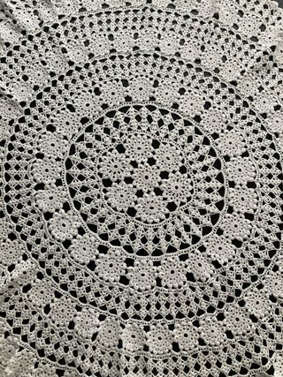 Tapete ganchillo redondo mantel de crochet blanco