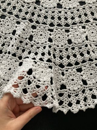 Tapete ganchillo redondo mantel de crochet blanco