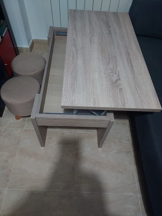 Mesa de centro elevable madera