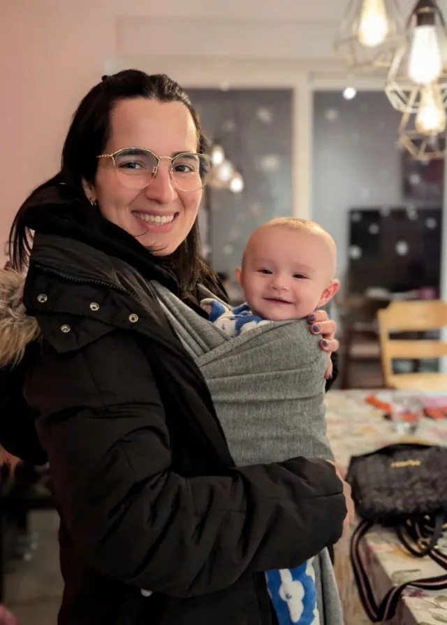 Fular portabebés elástico. Recién nacido - 16 kg