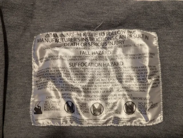 Fular portabebés elástico. Recién nacido - 16 kg