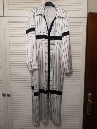 Vestido largo estampado geométrico