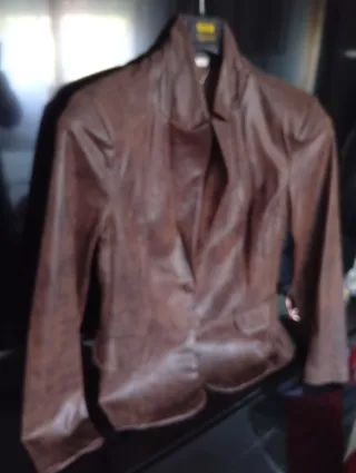 Giacca donna similpelle marrone nuova