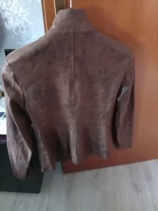 Giacca donna similpelle marrone nuova