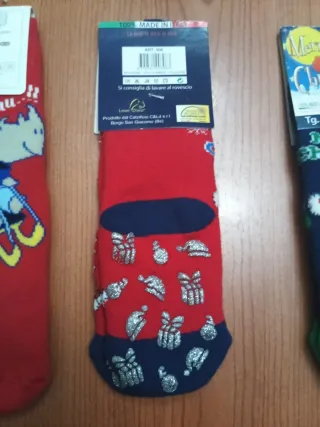 Tris calzini natalizi antiscivolo bimbi