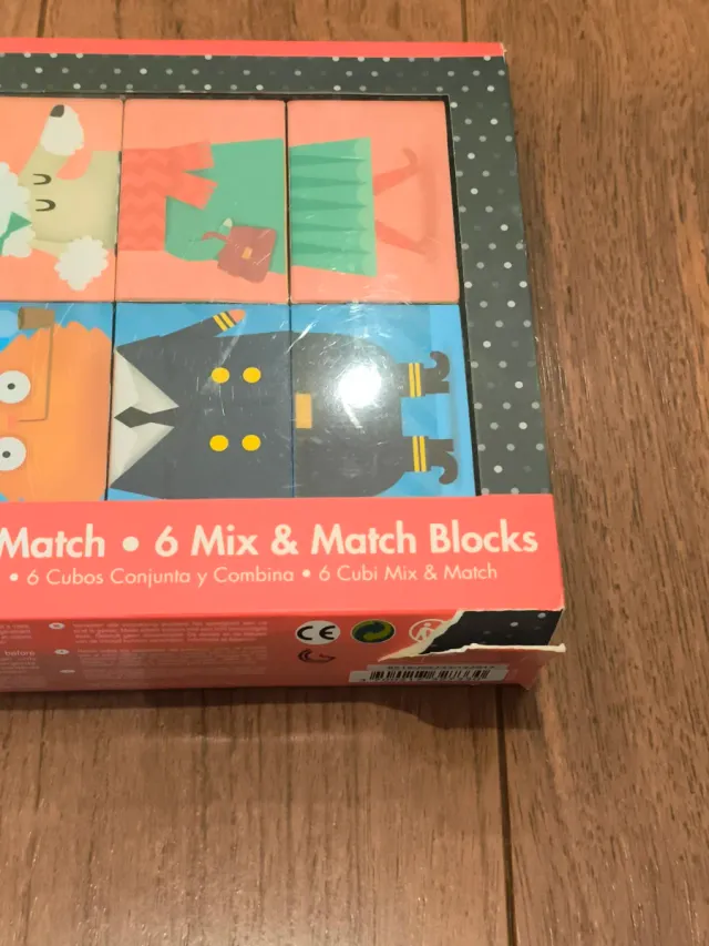 Janod 6 Cubes Mix & Match Blocks