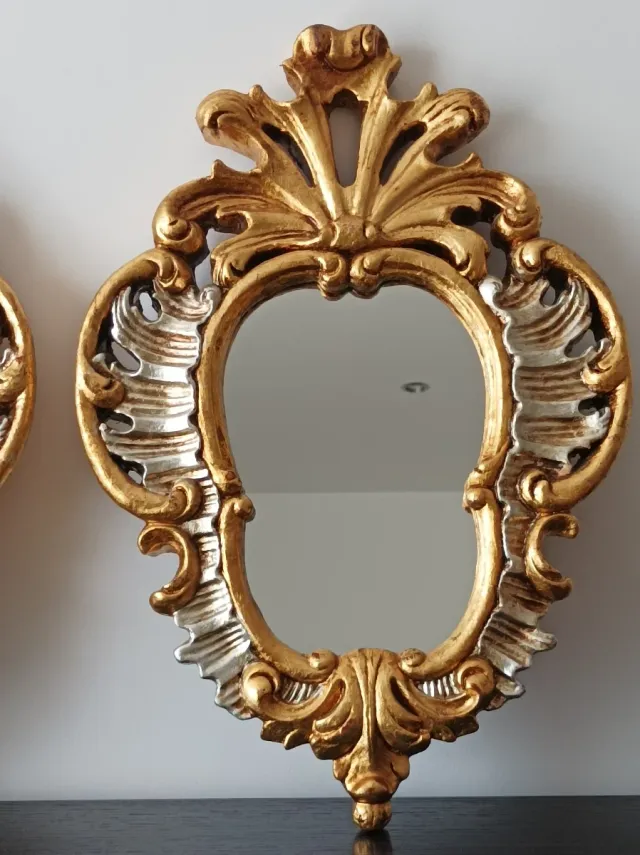 Coppia di specchi in oro e argento