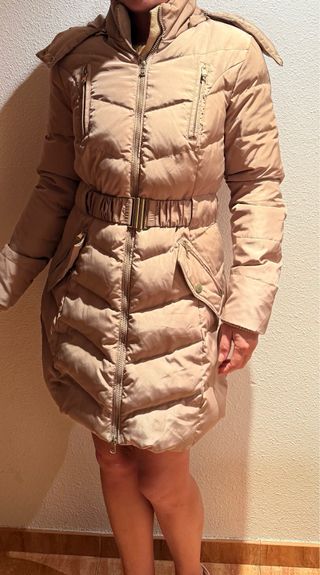 Parka de plumas beige