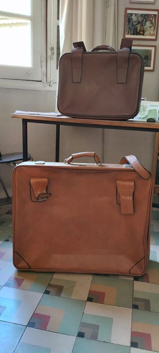 Maleta de viaje vintage de cuero