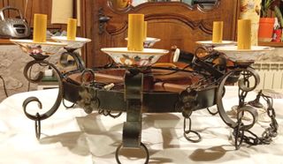 Lámpara de techo hierro y porcelana