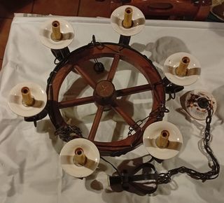 Lámpara de techo hierro y porcelana