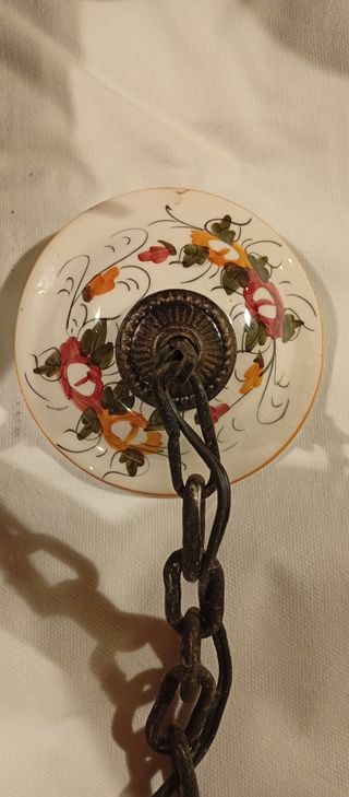 Lámpara de techo hierro y porcelana