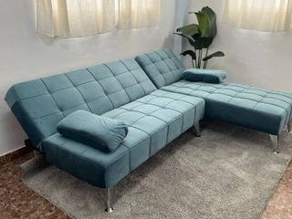 Sofá Cama Chaise Longue Azul Nuevo