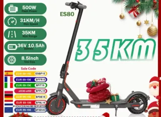 Patinete eléctrico 500W – Nuevo, 35 km, batería 10