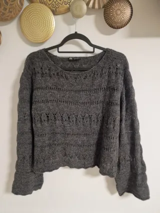 Suéter Zara punto gris