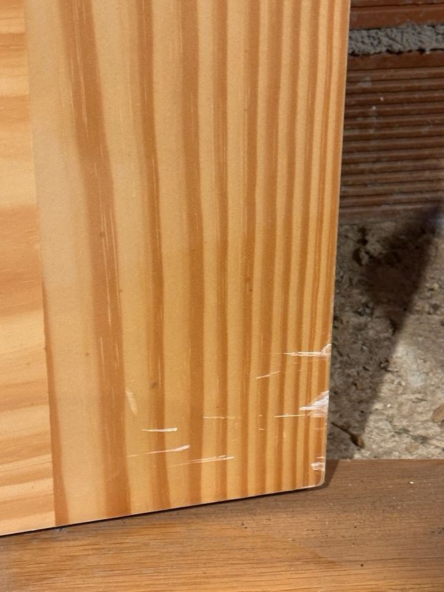 Puerta madera pino con cristal translúcido