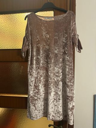 Vestito rosa Mango maniche a fiocco