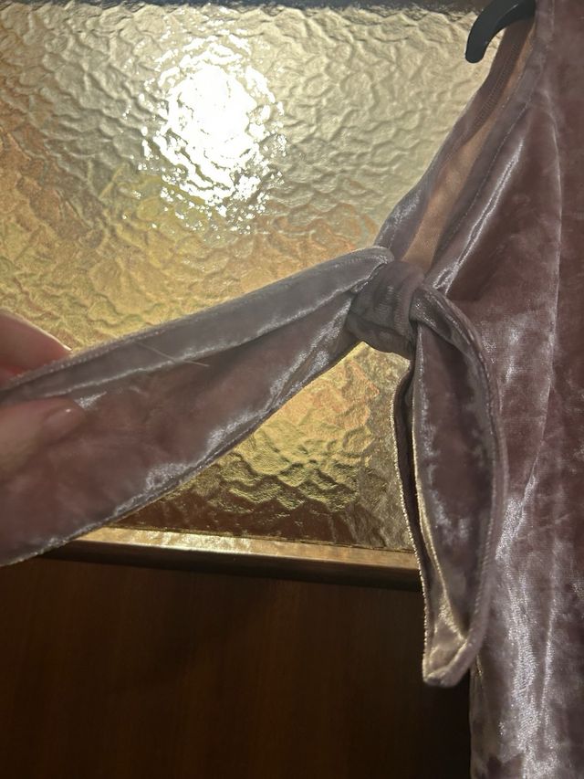 Vestito rosa Mango maniche a fiocco