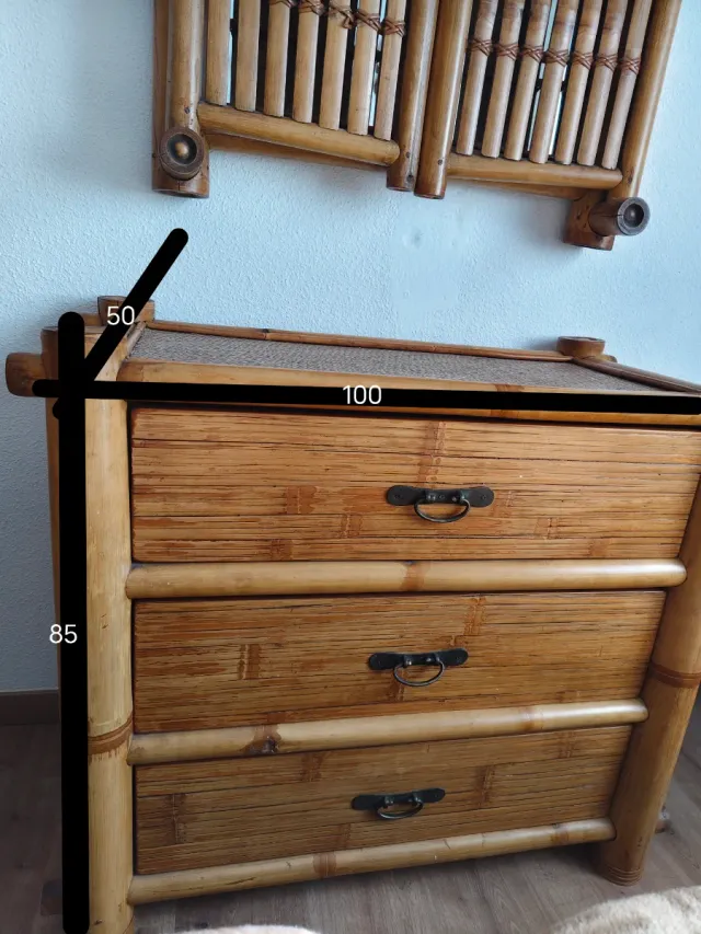 Conjunto dormitorio de bambú