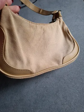 Borsa beige in tessuto nuova