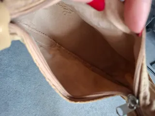 Borsa beige in tessuto nuova