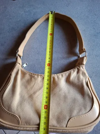 Borsa beige in tessuto nuova