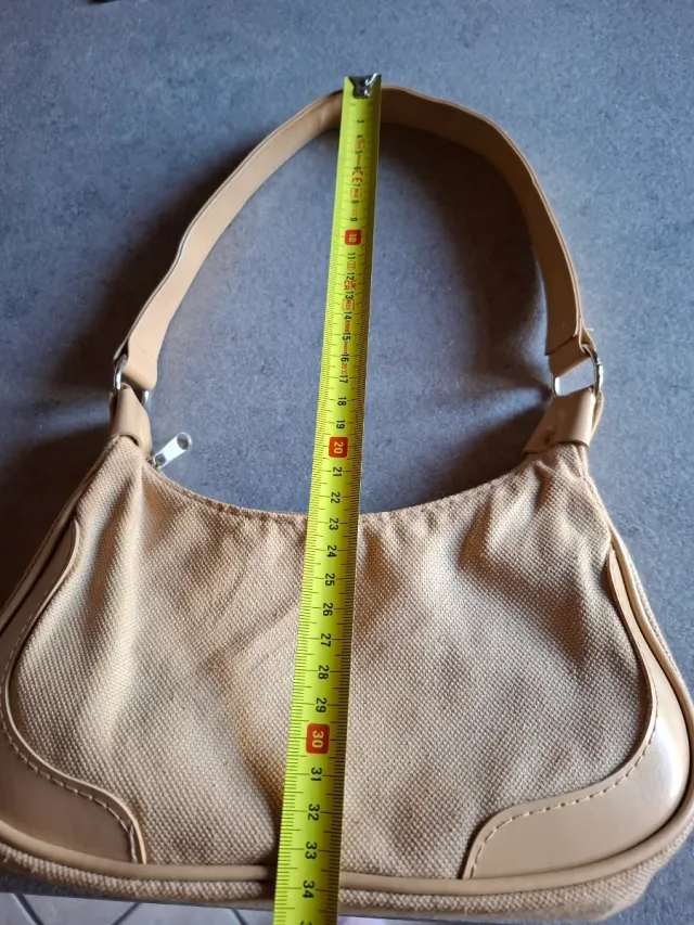 Borsa beige in tessuto nuova