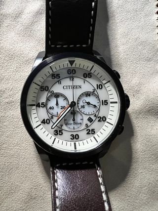 Reloj Citizen Eco Drive Cronógrafo Negro/Marrón