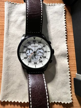 Reloj Citizen Eco Drive Cronógrafo Negro/Marrón