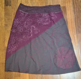 Falda estampada T-XL Gris-Violeta