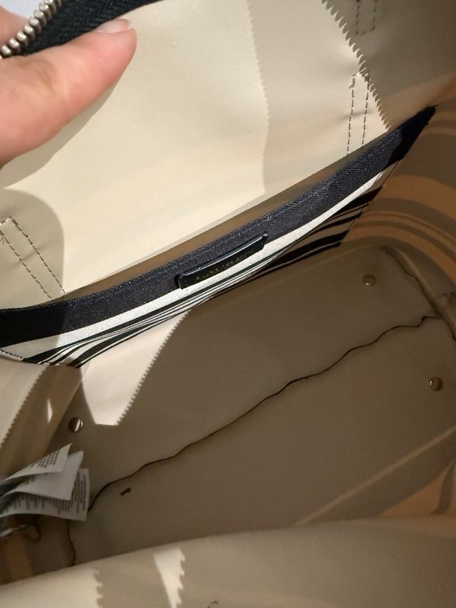 Bolso Tote Rayas Ralph Lauren Negro Blanco