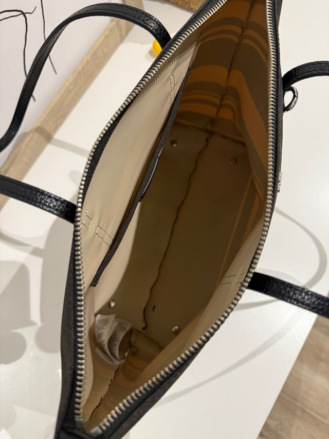 Bolso Tote Rayas Ralph Lauren Negro Blanco