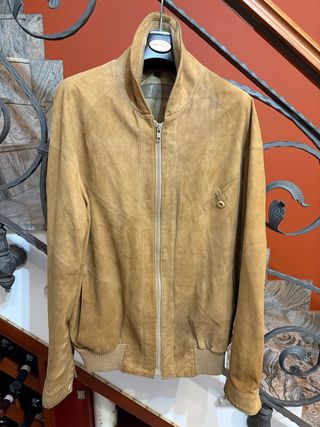 Giubbino/bomber in vera pelle scamosciata vintage