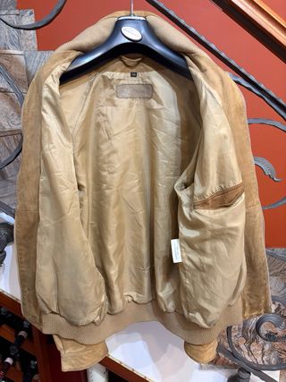 Giubbino/bomber in vera pelle scamosciata vintage