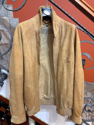 Giubbino/bomber in vera pelle scamosciata vintage