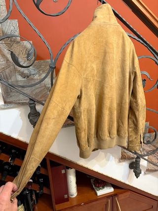 Giubbino/bomber in vera pelle scamosciata vintage