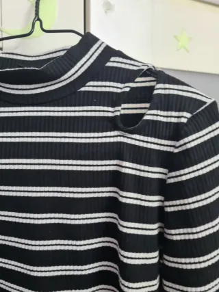 Jersey rayas cuello alto talla L