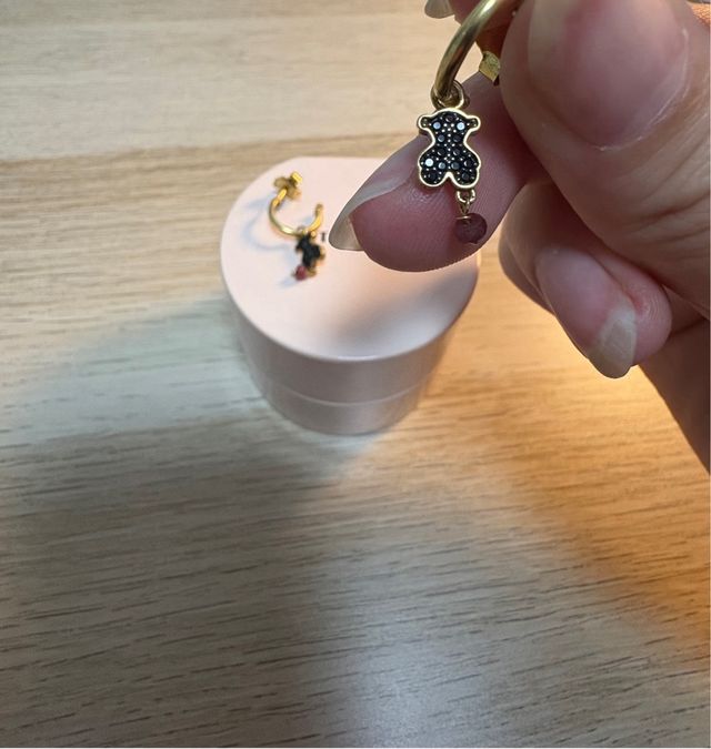 Pendientes Tous Oso Negro y Rojo