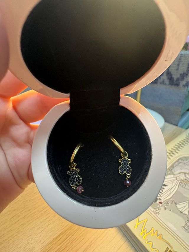 Pendientes Tous Oso Negro y Rojo