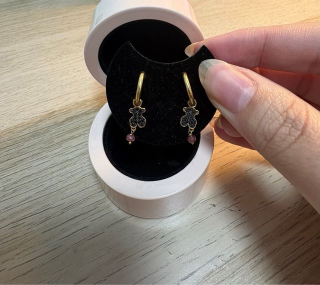 Pendientes Tous Oso Negro y Rojo