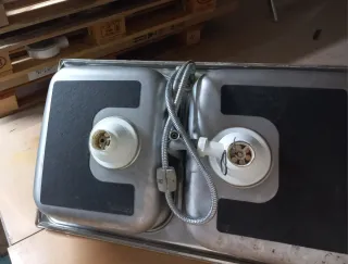 Pila de cocina doble acero inoxidable