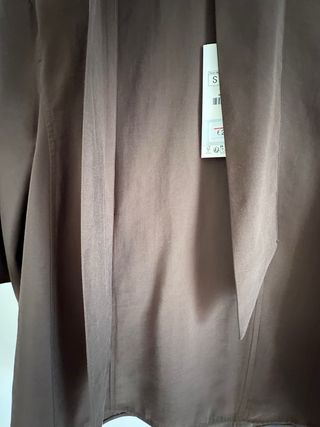 Camisa Zara Talla S Marrón con Lazo