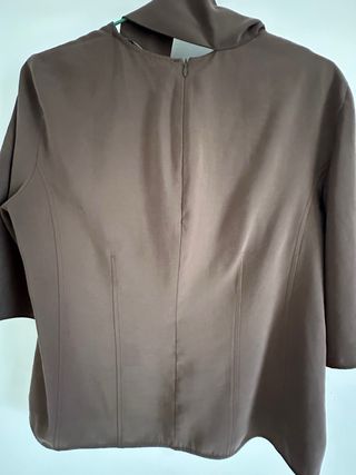 Camisa Zara Talla S Marrón con Lazo