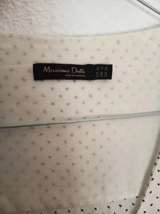 Camisa Massimo Dutti lunares beige