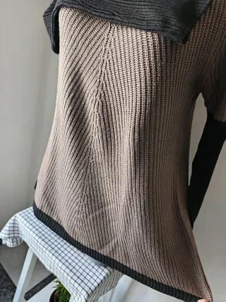 Jersey bicolor marrón y negro