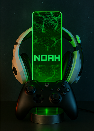 Soporte Gamer LED Personalizado Auriculares Mando