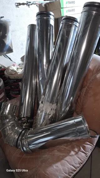 Tubos Inox Chimenea 150mm: 7m + 3 Codos