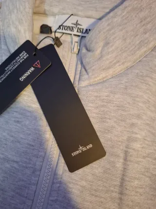 Sudadera Stone Island Gris Media Cremallera