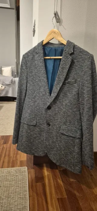 Traje Zara Gris y Azul