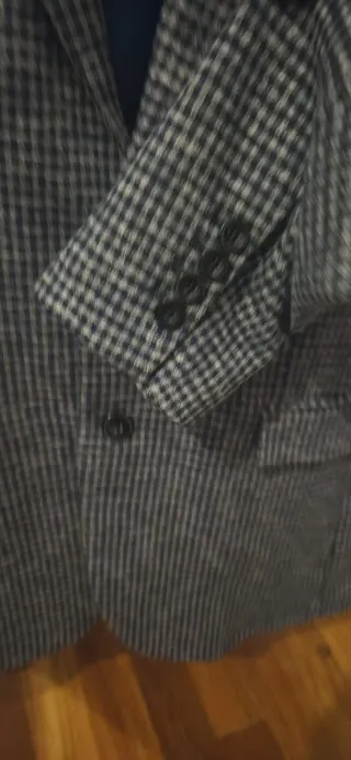 Traje Zara Gris y Azul